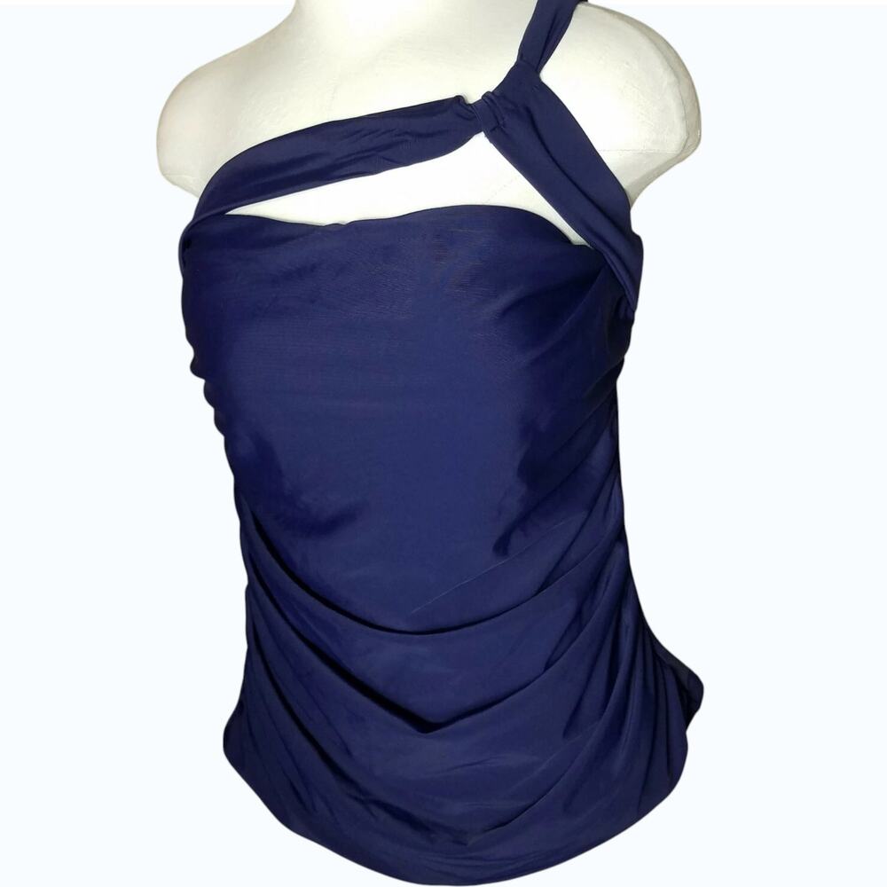Women’s Navy One-Shoulder Tankini Top